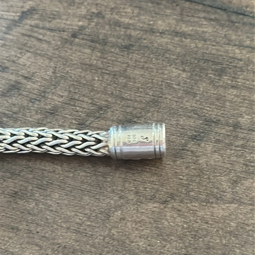 Gail Scott Sterling Silver 18K Gold Pave Diamond ID Bracelet - Picture 3 of 5